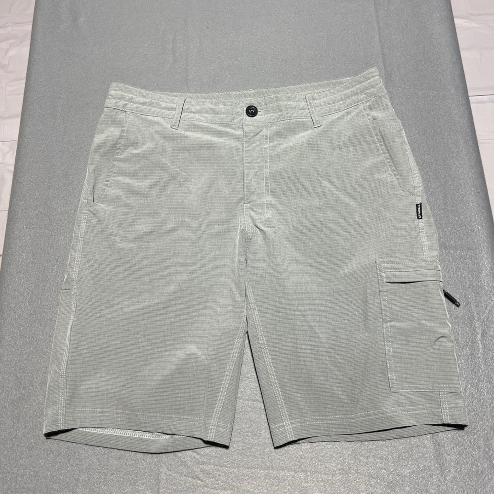 ONeill Mens Hybrid Walk Board Shorts Grey Cargo Pocket Quick Dry Size 34